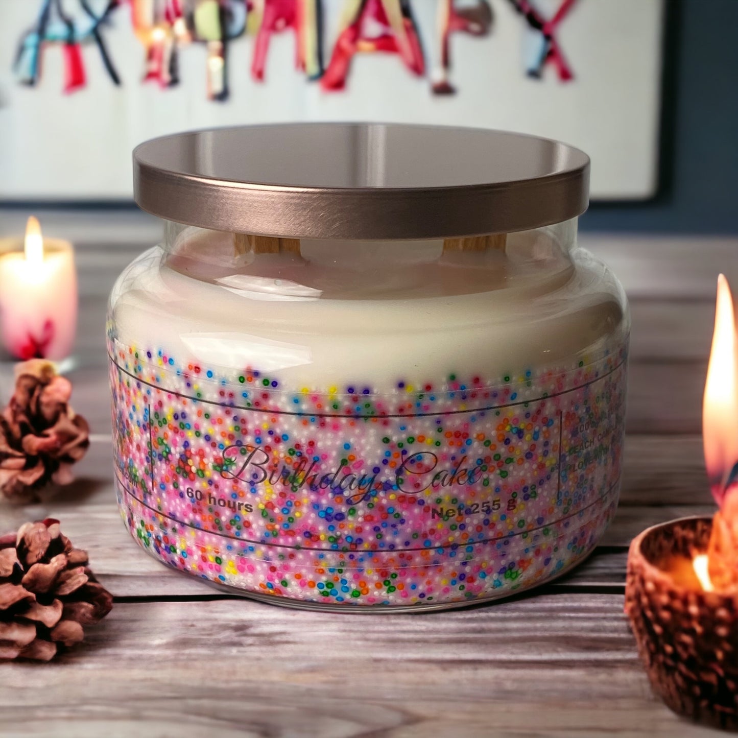 Handcrafted Birthday Cake Candles | Natural Soy Wax | High Quality Eco-Friendly | Delicious Vanilla & Cream Scented for Birthday Gifts